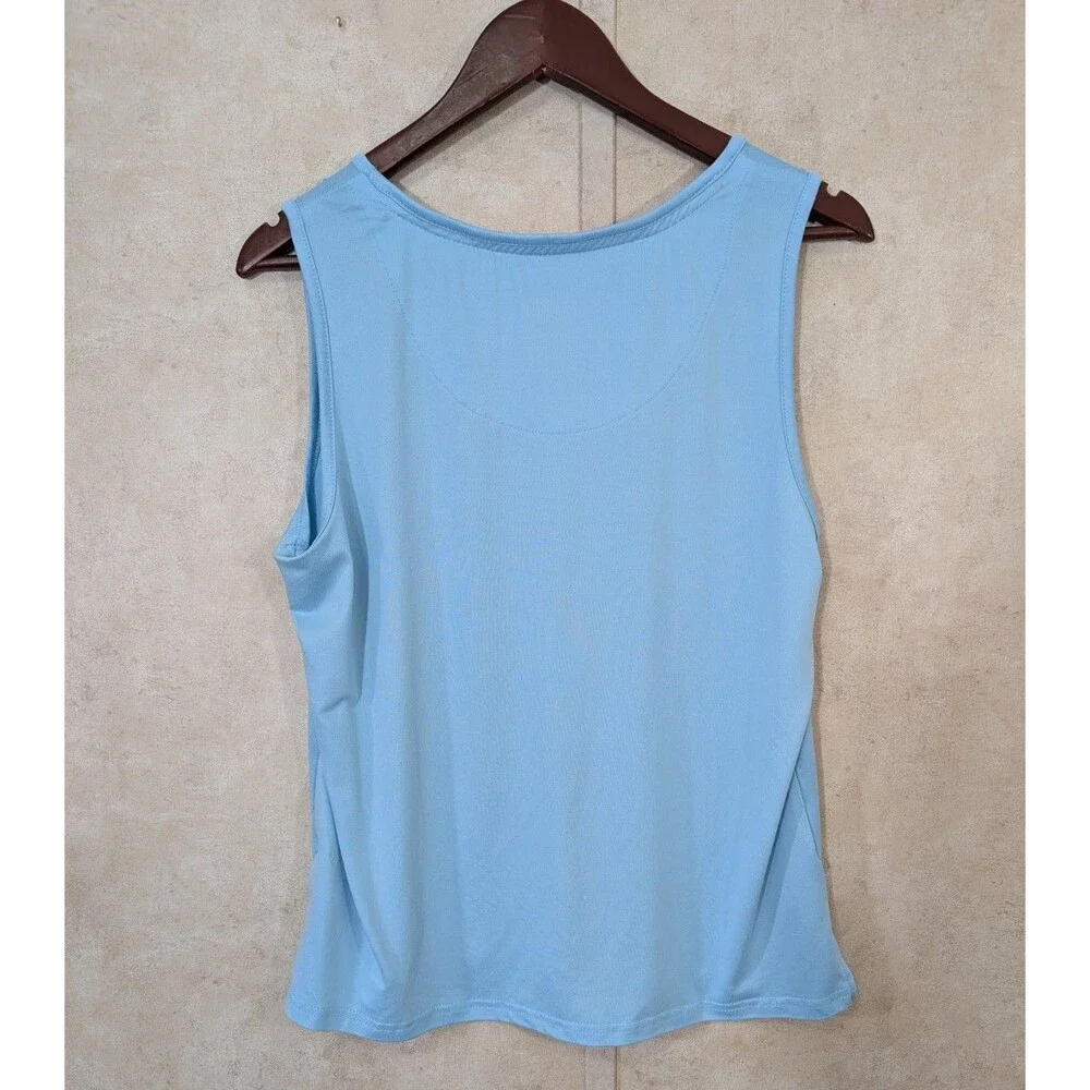 2 Muk Luks Pajama Tank Tops Womens L Blue Cloud Knit Sleepwear Nightshirts - Picture 3 of 9
